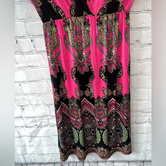 Bobbie Brooks Ladies Pink & Black floral dress size S - Picture 6 of 12